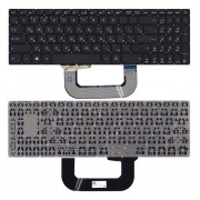 Клавиатура Asus VivoBook 17 X705F, X705M, X705Q, X705U, 0KNB0-661US00 черная, без рамки
