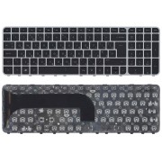 Клавиатура HP Envy m6-1100, m6-1200, m6-1300, Pavilion m6-1000, 699851-251 чёрная, с серой рамкой