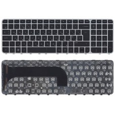 Клавиатура для ноутбука HP Envy m6-1100, m6-1200, m6-1300, Pavilion m6-1000 чёрная, с серой рамкой