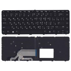 Клавиатура для ноутбука HP Probook 430 G3, 430 G4, 440 G3, 440 G4, 445 G3, 640 G2, 645 G2 черная, с рамкой, с подсветкой
