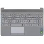 Верхняя панель с клавиатурой для ноутбука HP 15-dw0000, 15-dw1000, 15-dw2000, 15-dw3000, 15-dw4000, 15-gw0000 Серебристая