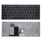 Клавиатура HP Elitebook 2560P, 2570P, 691658-251 черная, с серебристой рамкой