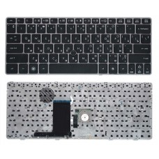 Клавиатура для ноутбука HP Elitebook 2560P, 2570P черная, с серебристой рамкой