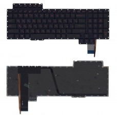 Клавиатура для ноутбука Asus ROG G752VL, G752VM, G752VS, G752VSK, G752VT, G752VY черная, без рамки, красная подсветка