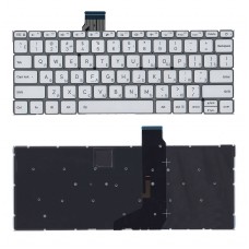 Клавиатура для ноутбука Xiaomi Mi Air 12.5, Mi Notebook Air 12.5 серебристая, без рамки, с подсветкой
