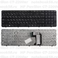 Клавиатура для ноутбука HP Pavilion G7-2200er Чёрная с рамкой