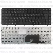 Клавиатура для ноутбука HP Pavilion DV6-3208 Чёрная, с рамкой