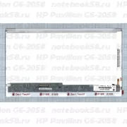 Матрица для ноутбука HP Pavilion G6-2058 (1366x768 HD) TN, 40pin, Глянцевая