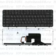 Клавиатура для ноутбука HP Pavilion DV6-3051 Чёрная, с подсветкой