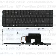 Клавиатура для ноутбука HP Pavilion DV6t-3300 Чёрная, с подсветкой