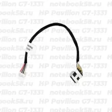 Разъём питания для ноутбука HP Pavilion G7-1331 (7.4x5.0мм, 8 контактов) с кабелем