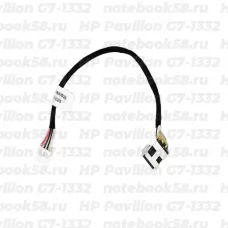 Разъём питания для ноутбука HP Pavilion G7-1332 (7.4x5.0мм, 8 контактов) с кабелем