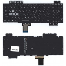 Клавиатура для ноутбука Asus TUF Gaming FX504, FX505, FX705, FX80 черная, с белой подсветкой Клавиатура для ноутбука Asus TUF Gaming FX504, FX505, FX705, FX80 черная, с белой подсветкой