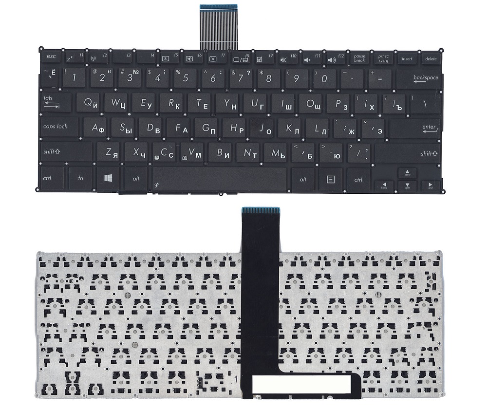 Клавиатура для ноутбука Asus F200CA, F200LA, F200MA, X200CA, X200LA, X200MA Черная, без рамки