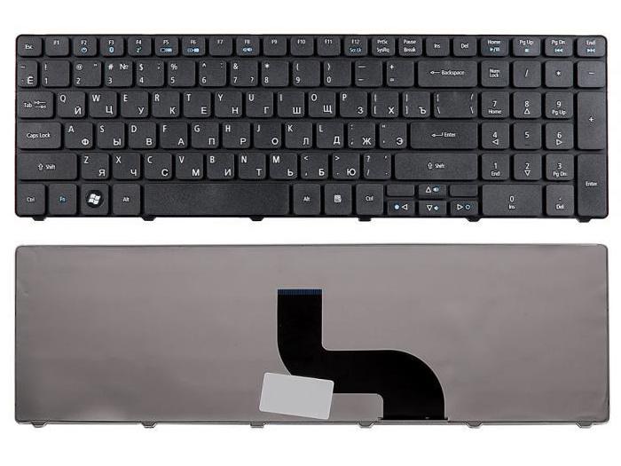 Клавиатура для ноутбука Acer Aspire 5536, 5538, 5541, 5542, 5551, 5552, 5560, 5733, 5740, 5741, 5742, 5750, 5810, 5820, 7540, 7551, 7552, 7738, 7740, 7741, 7750, 8935, 8940, 8942, eMachines E440, E640, E730, G640, G729, G730 Чёрная
