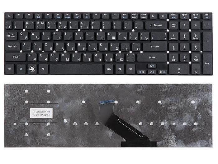 Клавиатура для ноутбука Acer Aspire 5755, 5830, 5955, E1-522, E1-530, E1-532, E1-570, E1-572, E1-771, E5-511, E5-521, E5-551, E5-571, V3-531, V3-551, V3-571, V3-731, V3-771, V3-772, V5-561, Extensa 2500, 2509, 2510, TravelMate P255, P256 Черная, без рамки