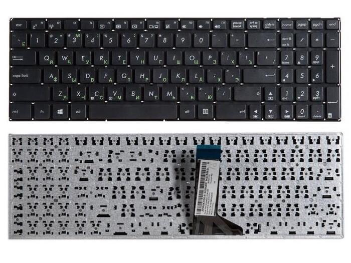 Клавиатура для ноутбука Asus X551, X551C, X551CA, X551M, X551MA, X551MAV, X552C, X552E, D550, D550C, D550CA, D550MAV, F550, F550V, F551, F551C, F551CA, F551M, F551MA, F551MAV, R512, R512C, R512CA, R512M, R512MA, R512MAV, R513C Черная, без рамки