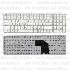 Клавиатура для ноутбука HP Pavilion G6-2102sr Белая, с рамкой