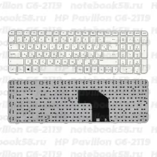 Клавиатура для ноутбука HP Pavilion G6-2119 Белая, с рамкой