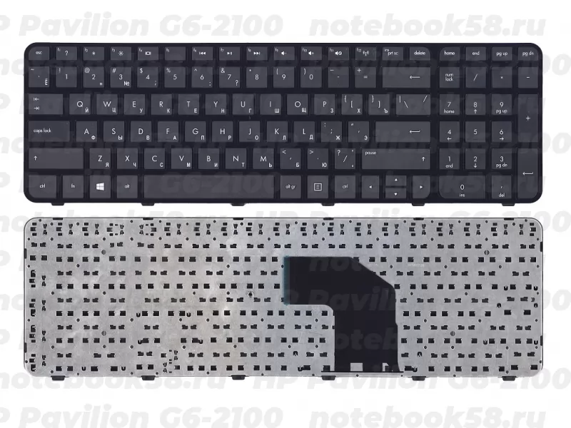Клавиатура для ноутбука HP Pavilion G6-2100 черная, с рамкой
