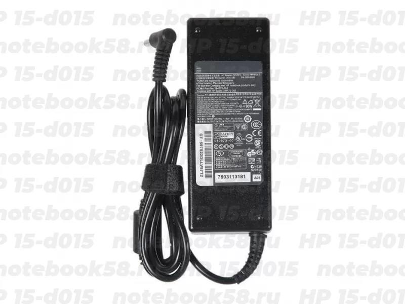 Блок питания, зарядное устройство, адаптер для ноутбука HP 15-d015 19.5V, 4.62A, 90W (4.5x3.0мм + pin) HC