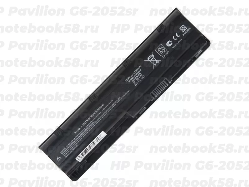 Аккумулятор, батарея для ноутбука HP Pavilion G6-2052sr (Li-Ion 5200mAh, 10.8V) OEM
